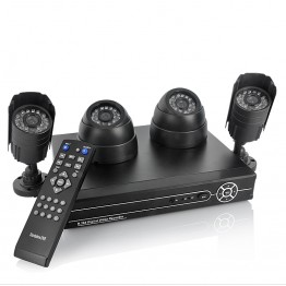 4 Camera Complete DVR Surveillance System - 2x Indoor + 2x Outdo