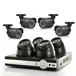 8 Camera Surveillance System - 4 Indoor CCTV Cameras, 4 Outdoor,